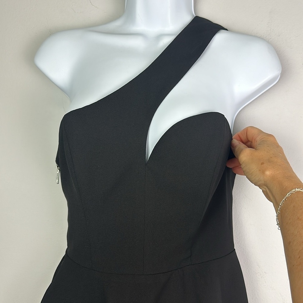 NBD X Naven Twins Back It Up Mini Dress Size S Black Lined One Shoulder Edgy - Picture 3 of 16